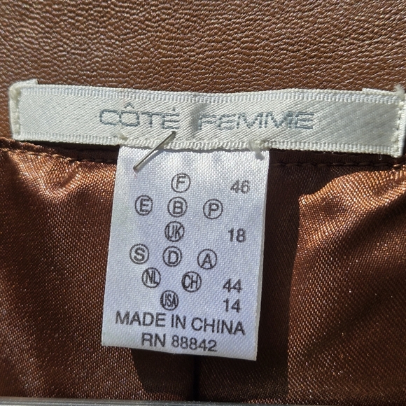 Cote Femme Tan Leather Zip Jacket 14 - Picture 3 of 11